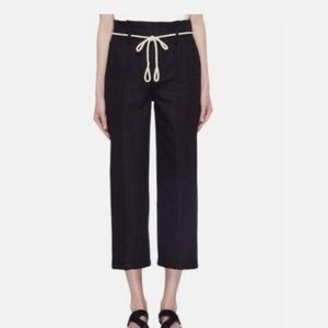Vince black cropped linen pants